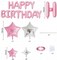 Happy Birthday Balloon Banner, 16 Inch Light Pink Mylar Foil Letter Balloons, Reusable Birthday Decorations